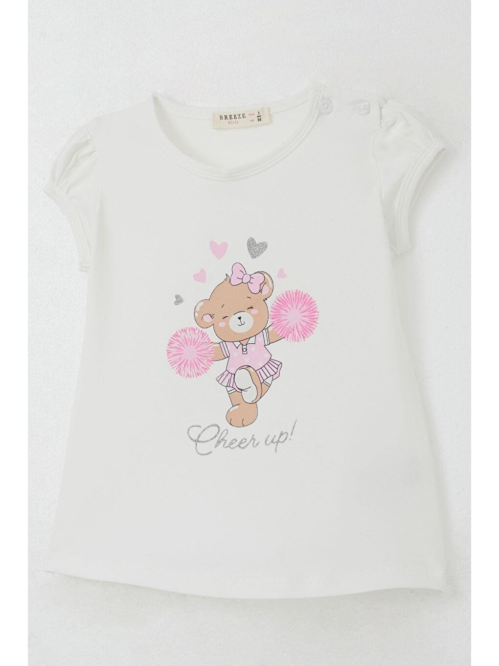 Kız Çocuk Taytlı Takım Dansçı Neşeli Ayıcık Baskılı Ekru (1.5-4 Yaş)-10