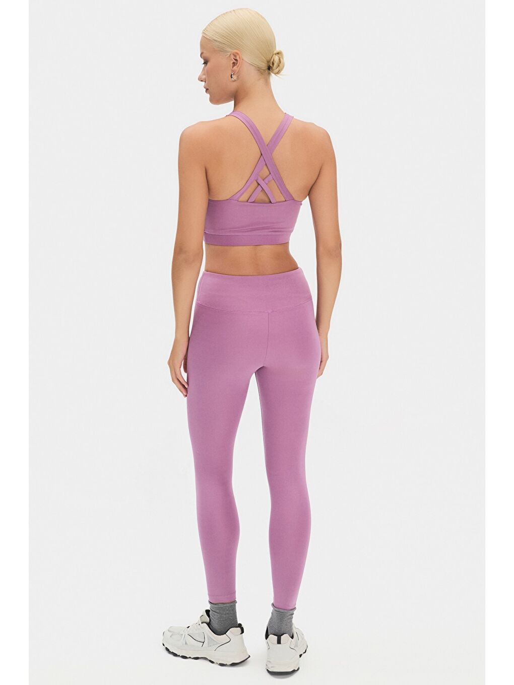 Mor Kadın Yüksek Bel Toparlayıcı Basic Spor Tayt-1