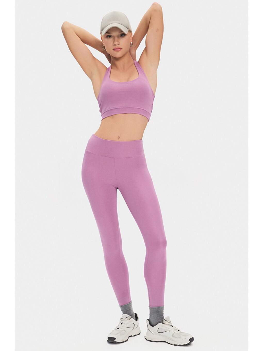 Mor Kadın Yüksek Bel Toparlayıcı Basic Spor Tayt-2