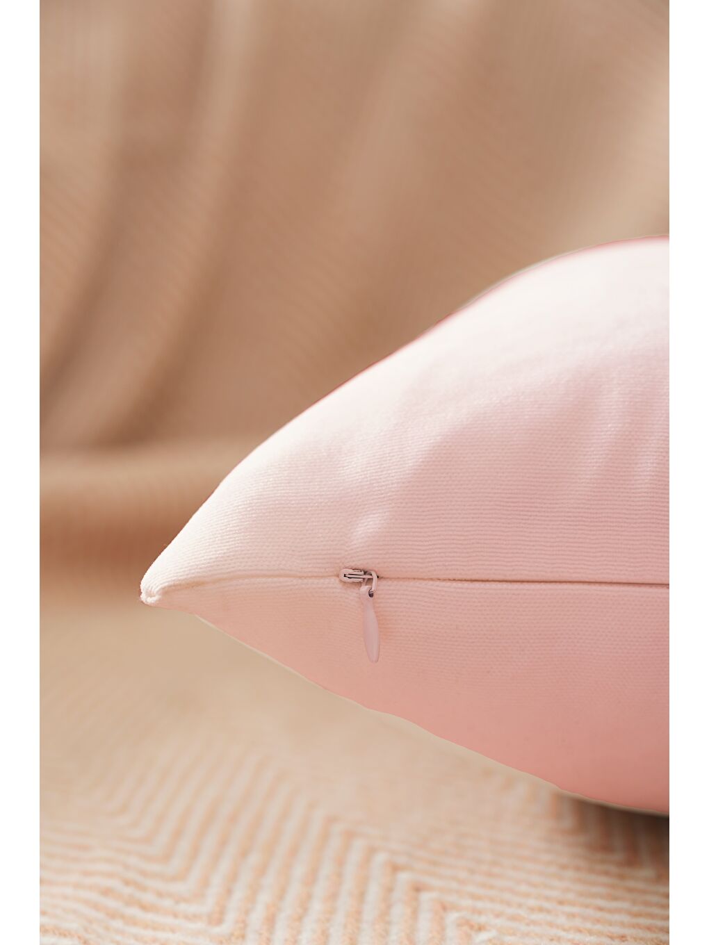 Panoroma Pembe Düz Sade Kırlent Kılıfı  Punch (Panç) İşlemeye Uygun Dekoratif Yastık Kılıfı 45x45-2