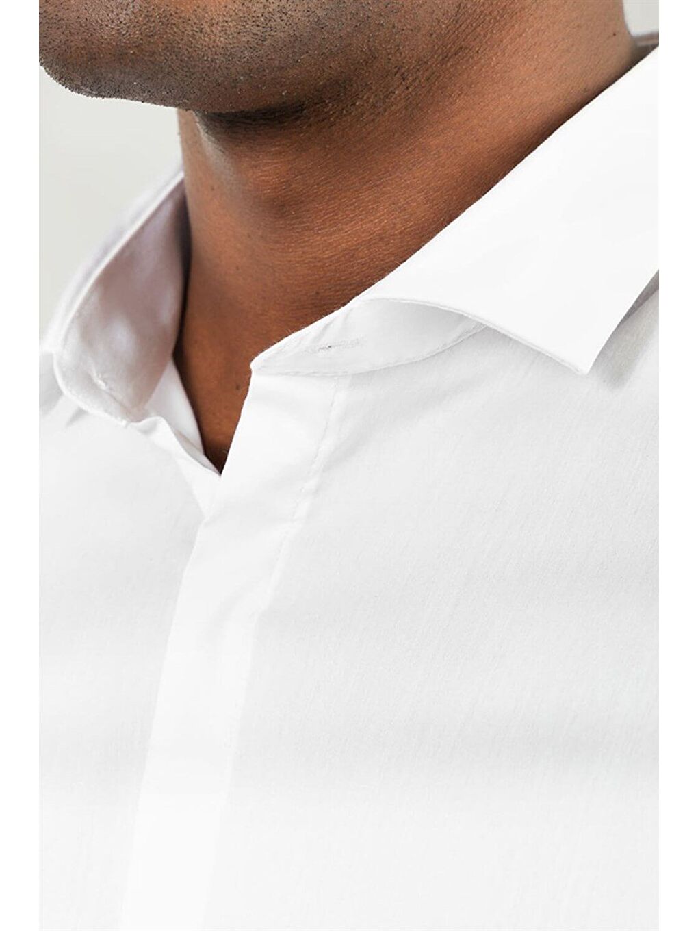 Süper Slim Fit Pamuklu Elastanlı Erkek Beyaz Gömlek-2