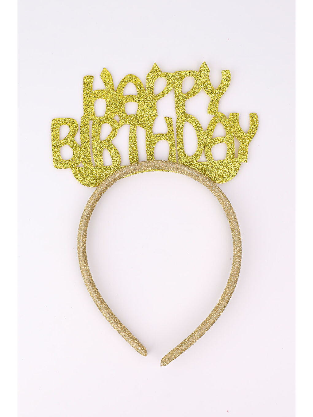 Sarı Altın Simli Eva Happy Birthday Kız Çocuk Taç