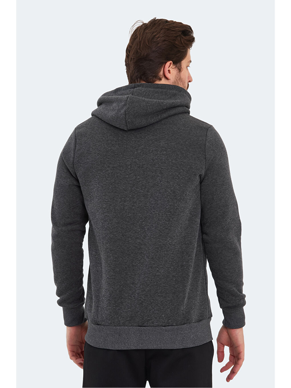 BACK Erkek Fermuarlı Sweatshirt Hırka Antrasit-1