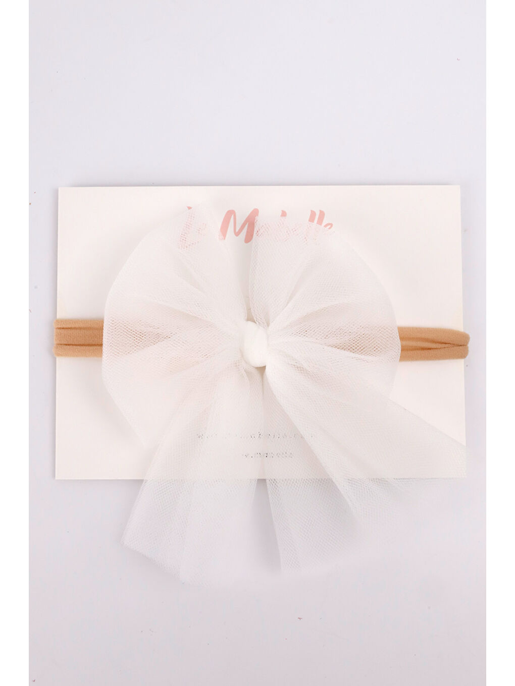 Ekru Tül Fiyonk Saç Bandı