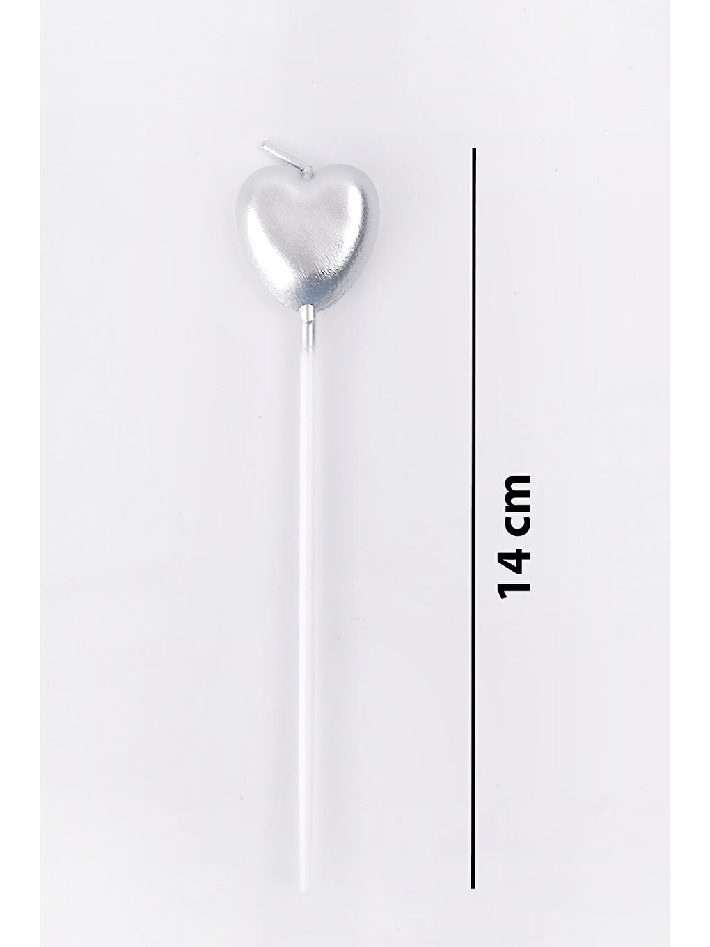 Gri Gümüş 4'lü Kalp Mum-2