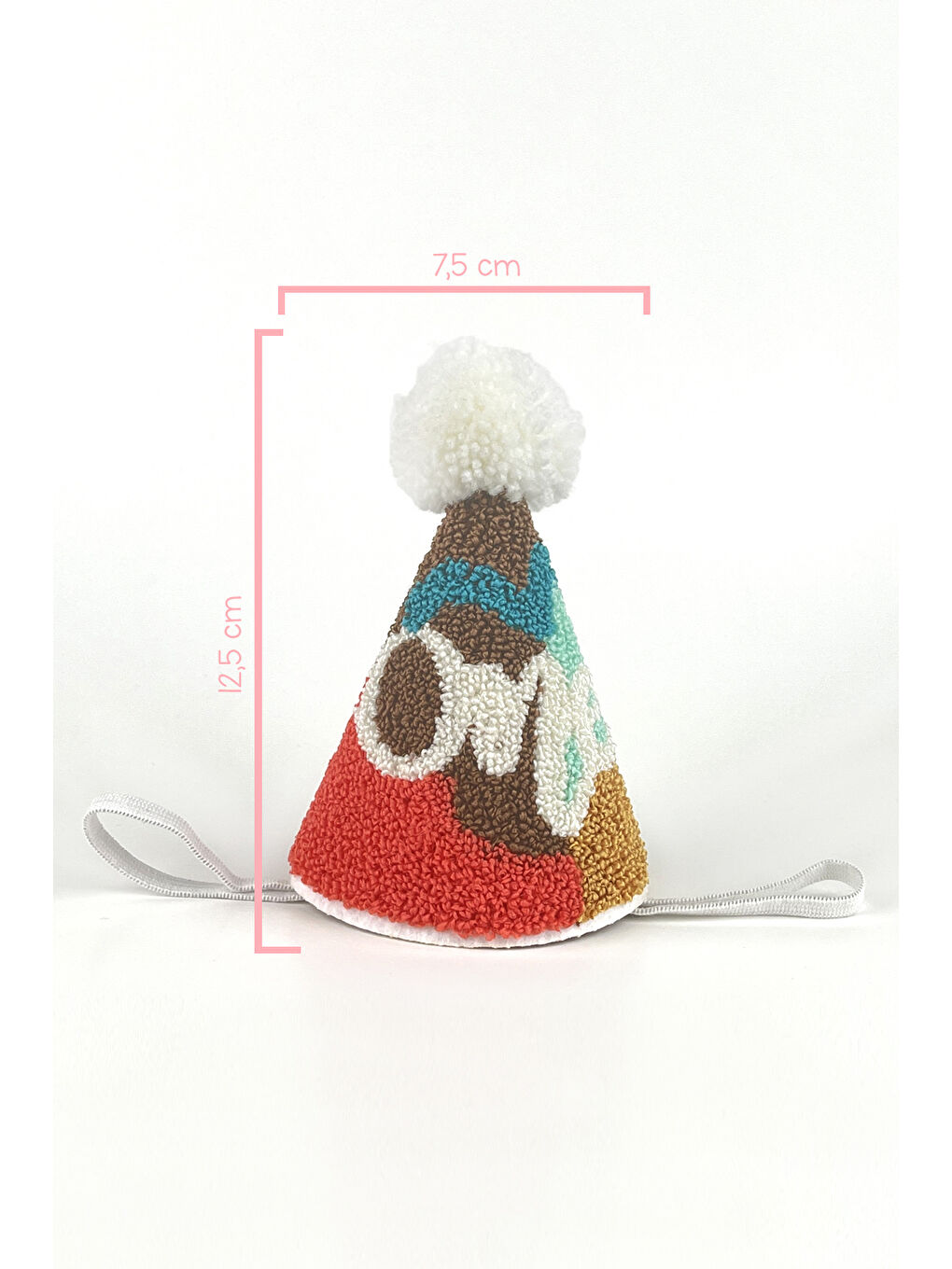 Karışık Çok Renkli Safari Punch Nakışlı One Huni Doğum Günü Saç Bandı-2