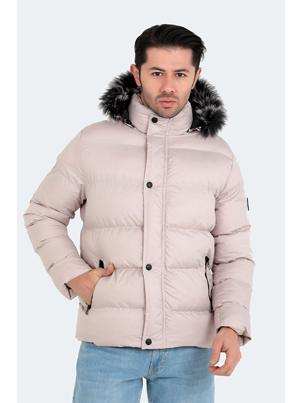 SLAZENGER Bej NORTHEM Erkek Mont Taş Gri
