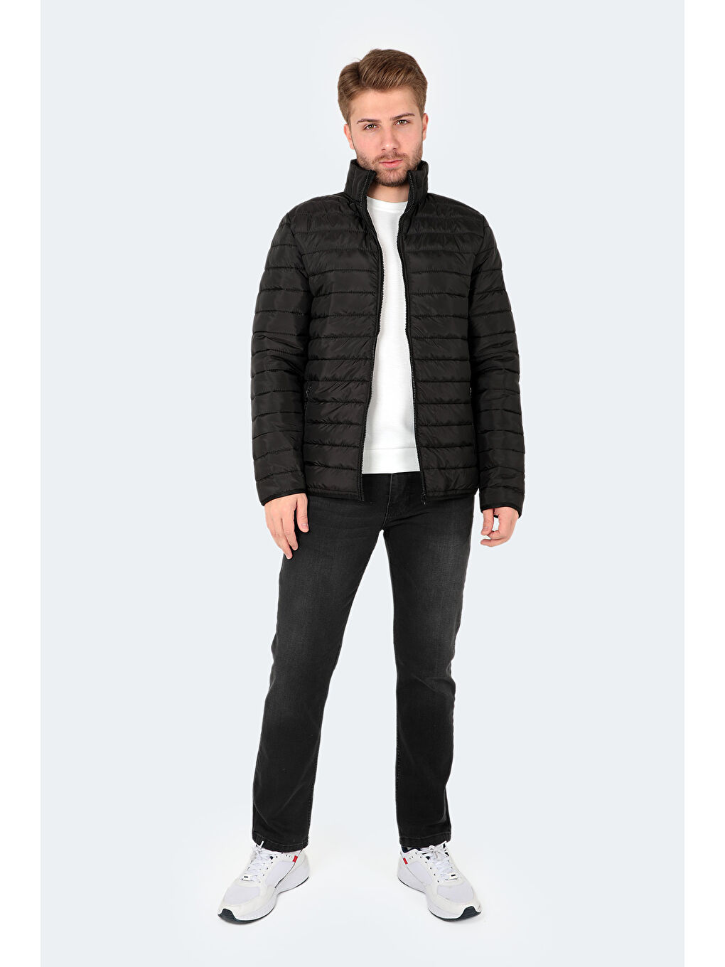 NEVER Erkek Şişme Mont Siyah-6