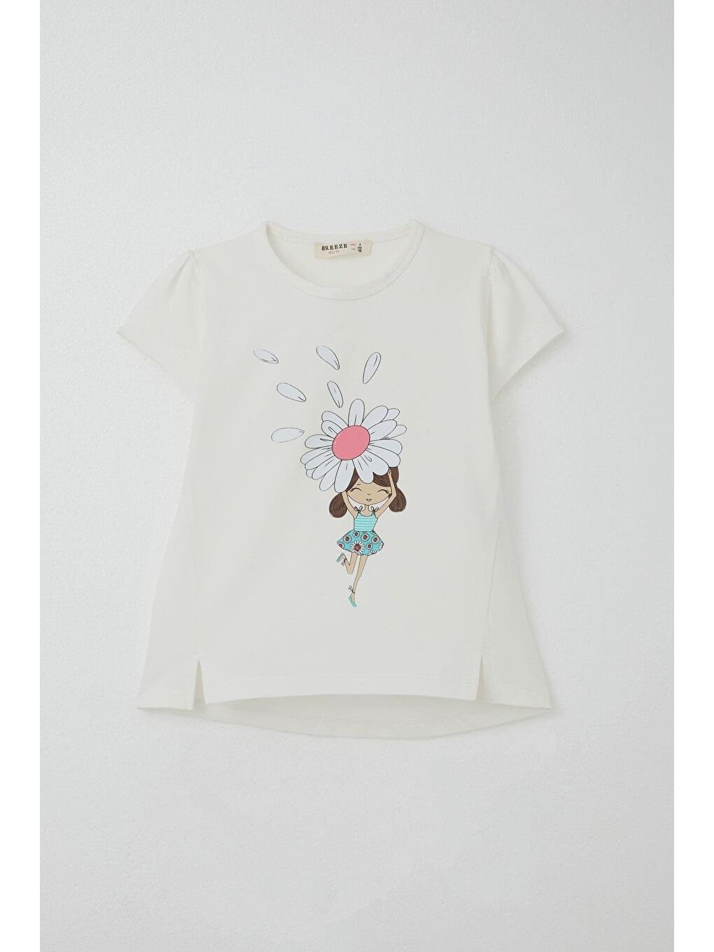 Kız Çocuk Kapri Taytlı Takım Papatya Perisi Ekru (2-5 Yaş)-3