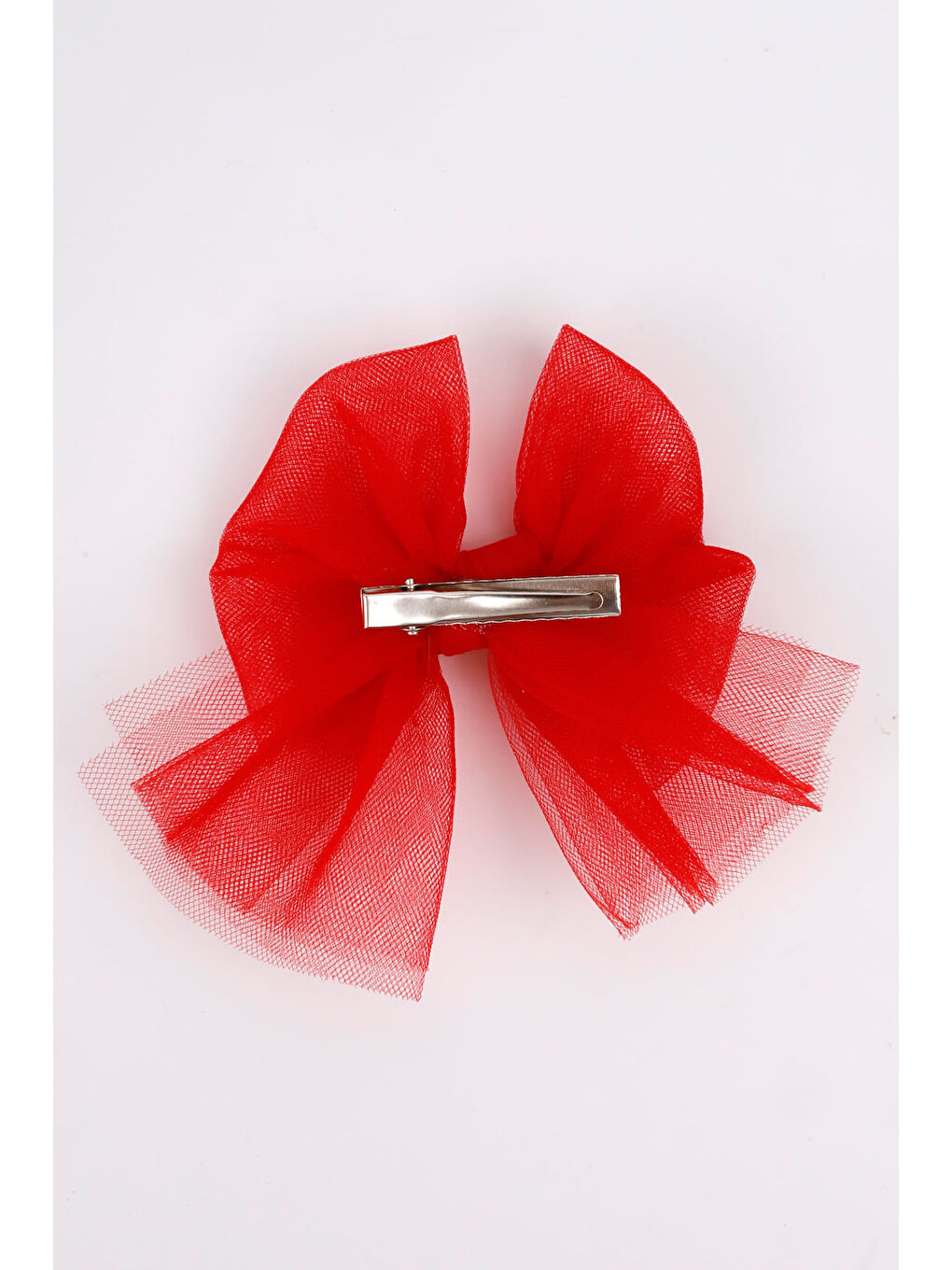 Kırmızı Tül Fiyonk Kız Çocuk Klips Toka-2