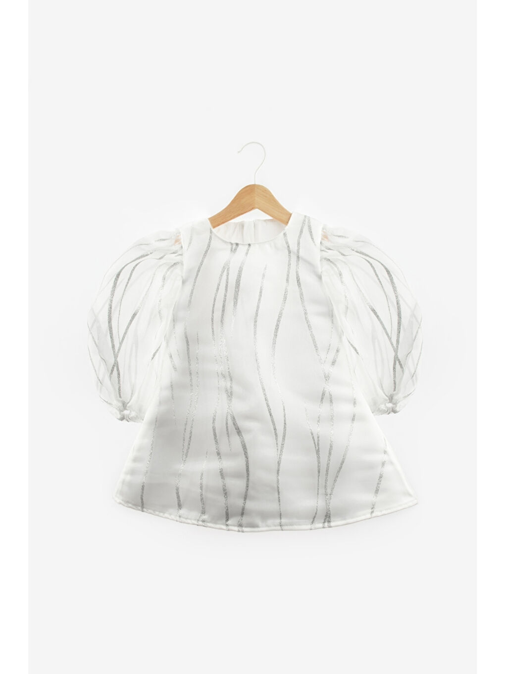 Ekru Sim Detaylı Kız Çocuk Elbise - Corrine-4