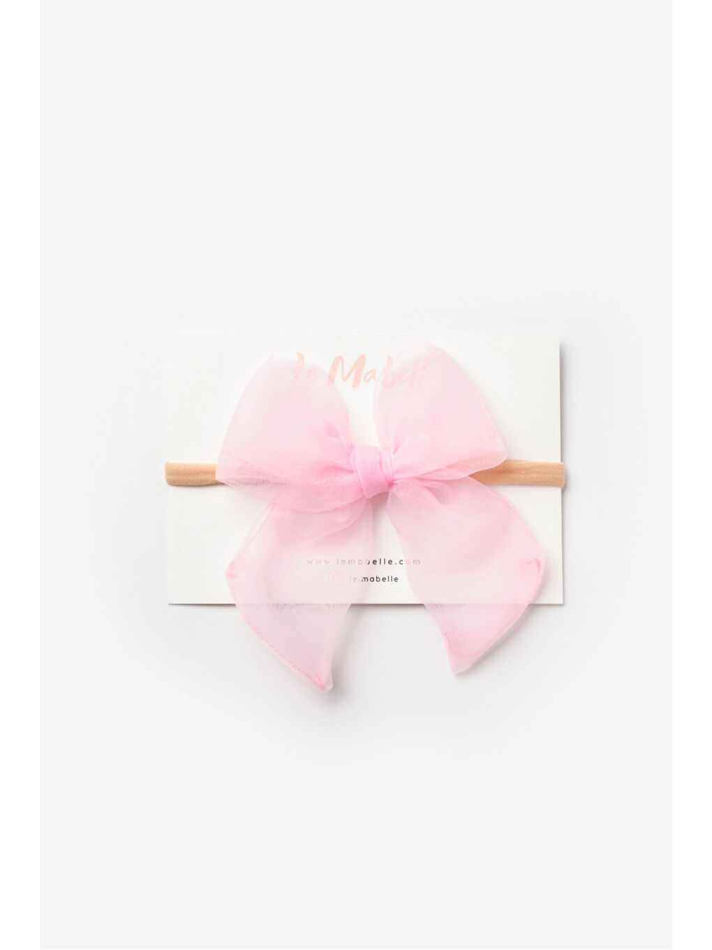 Pembe Organze Fiyonk Kız Çocuk Saç Bandı