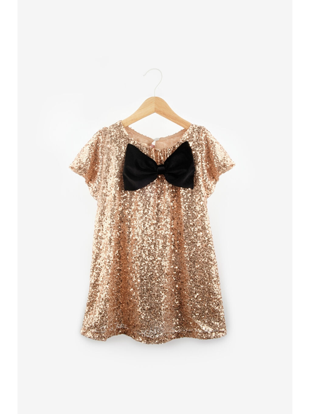 Turuncu Rose Pullu Fiyonk Detaylı Kız Çocuk Elbise - Rhea-4