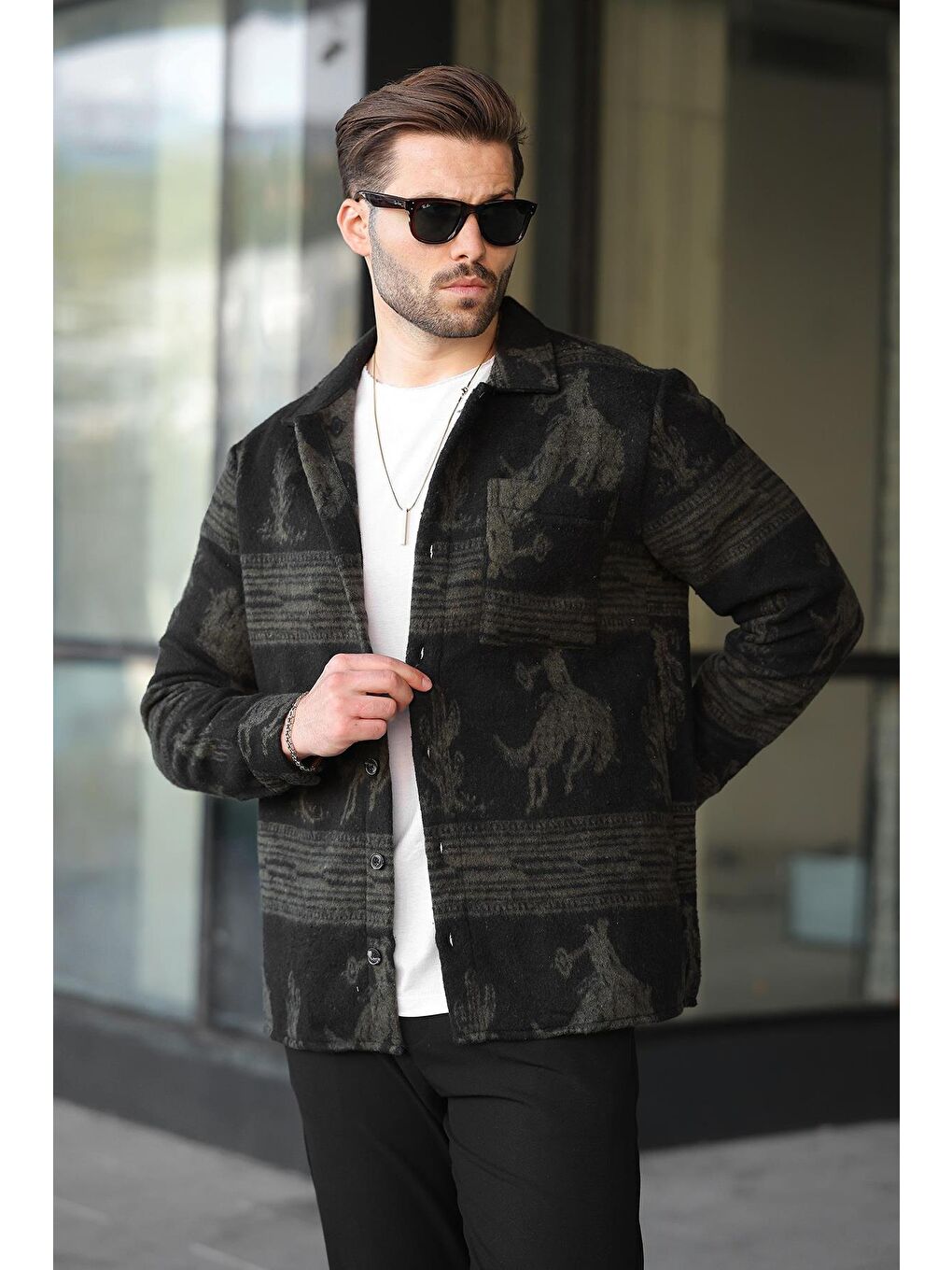 Haki Desenli Oduncu Erkek Gömlek 6727