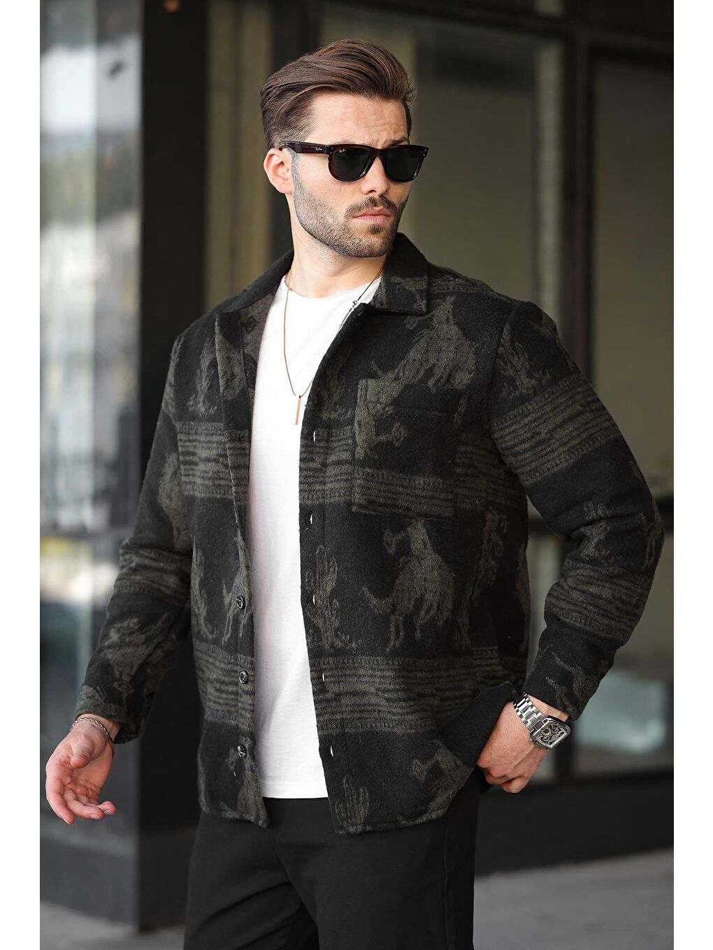 Haki Desenli Oduncu Erkek Gömlek 6727-2