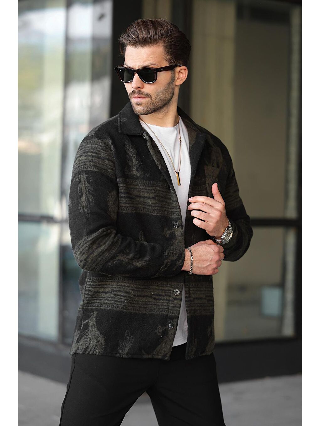 Haki Desenli Oduncu Erkek Gömlek 6727-3