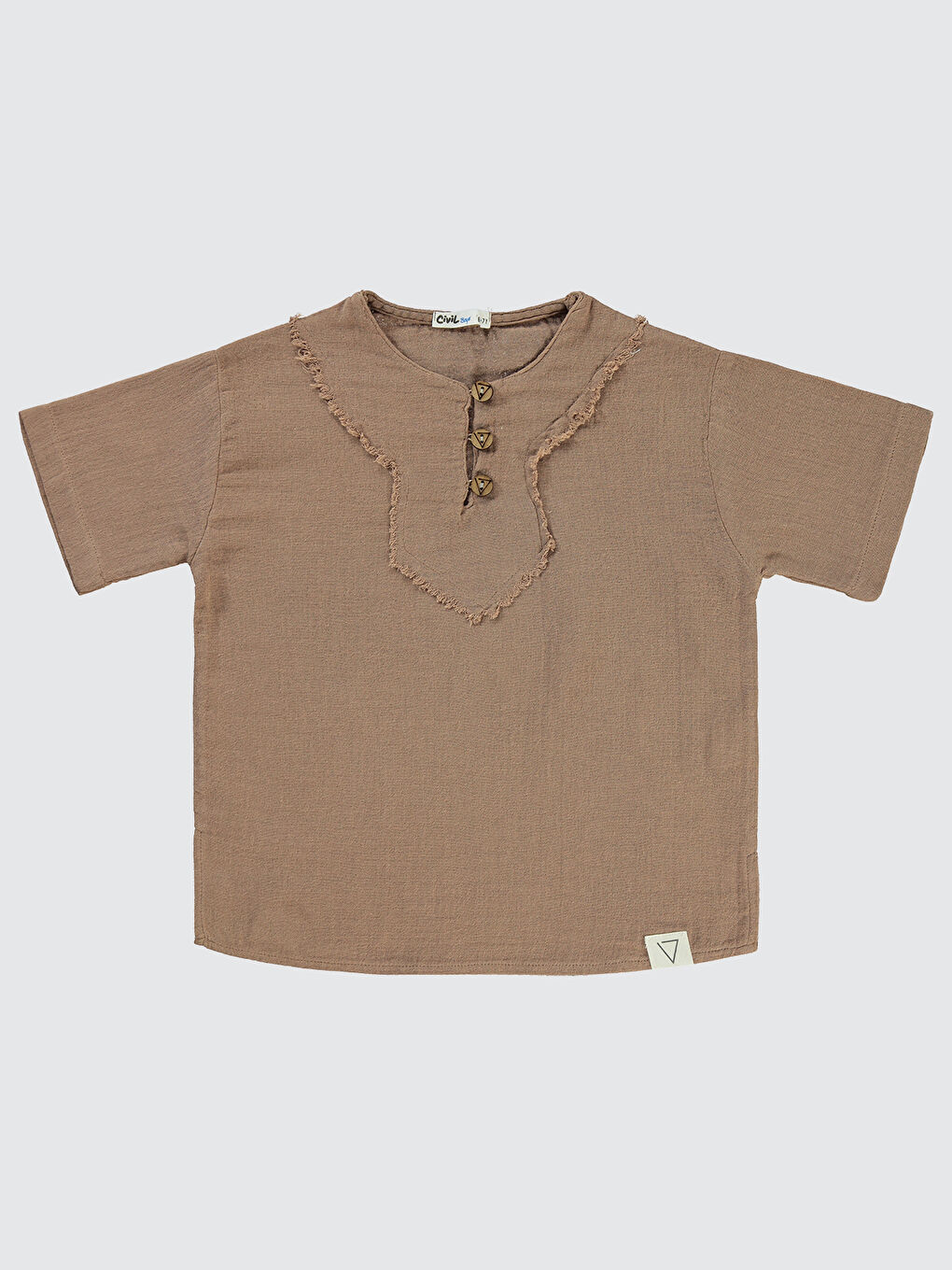 Boys Erkek Çocuk Gömlek 6-9 Yaş Kahverengi