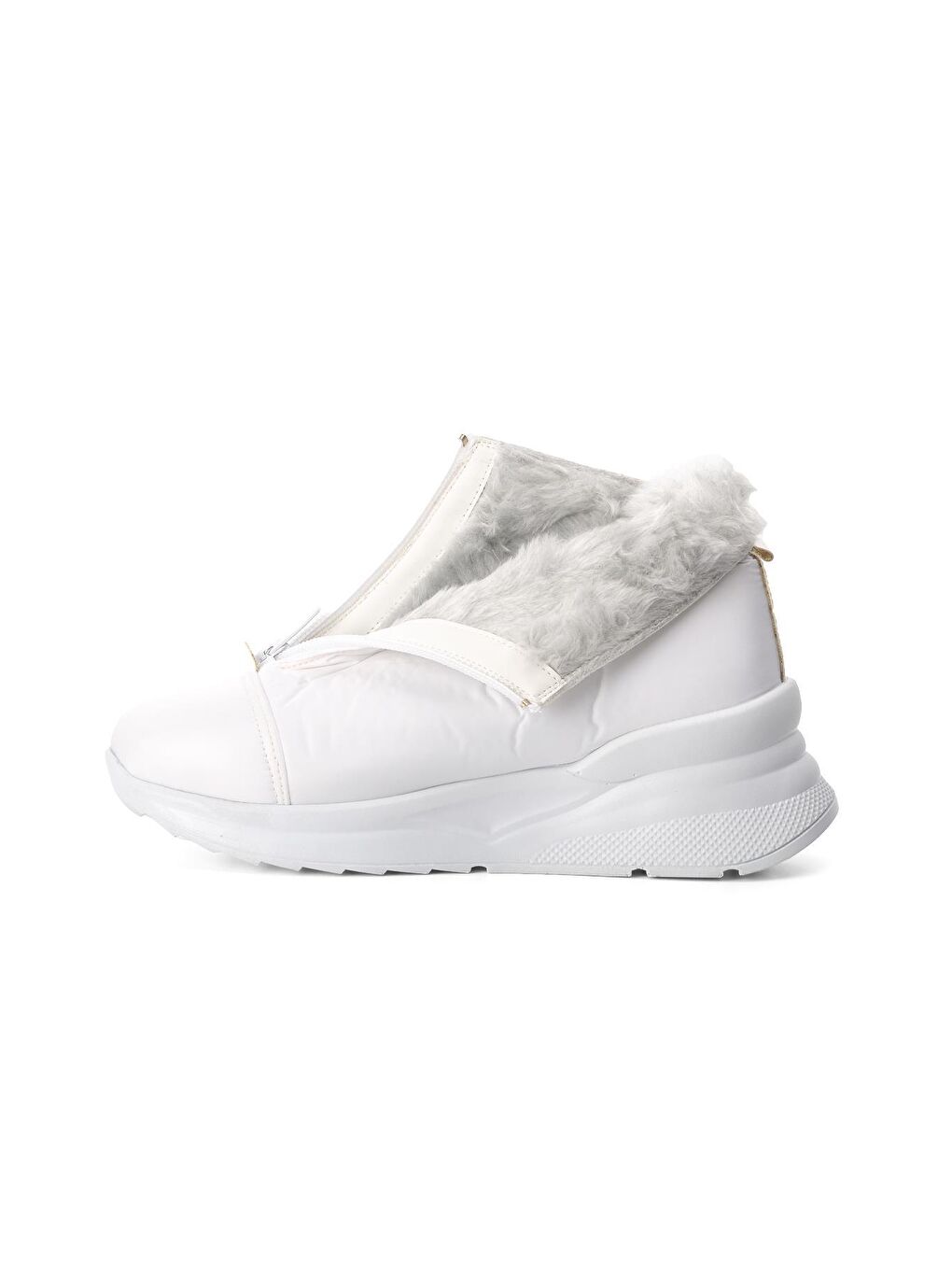 844 Beyaz İçi Kürklü Su İtici Kadın Kar Botu-1