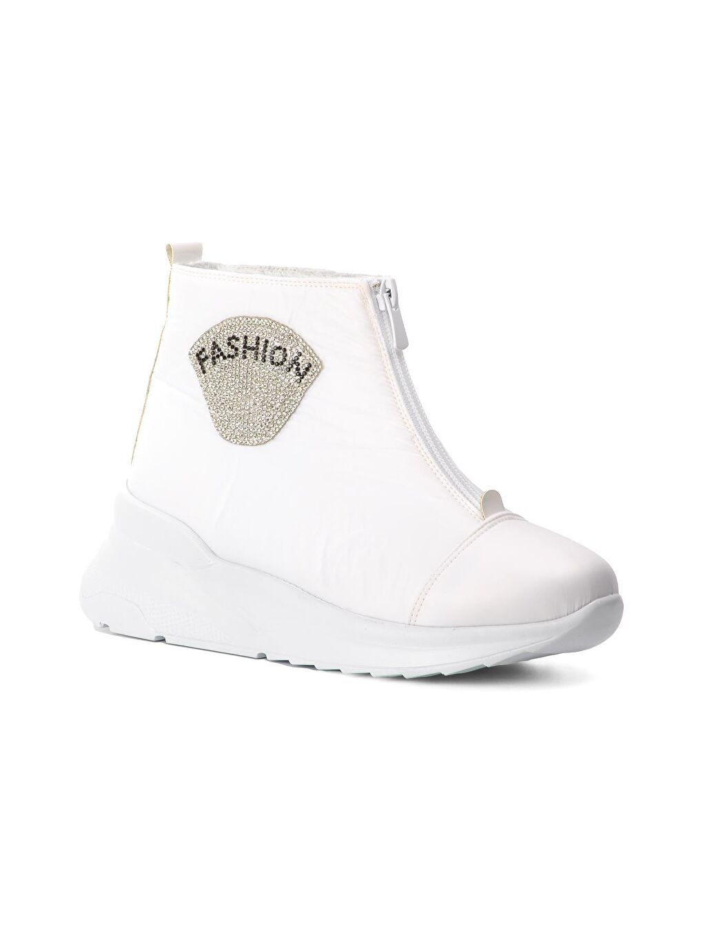 844 Beyaz İçi Kürklü Su İtici Kadın Kar Botu-2