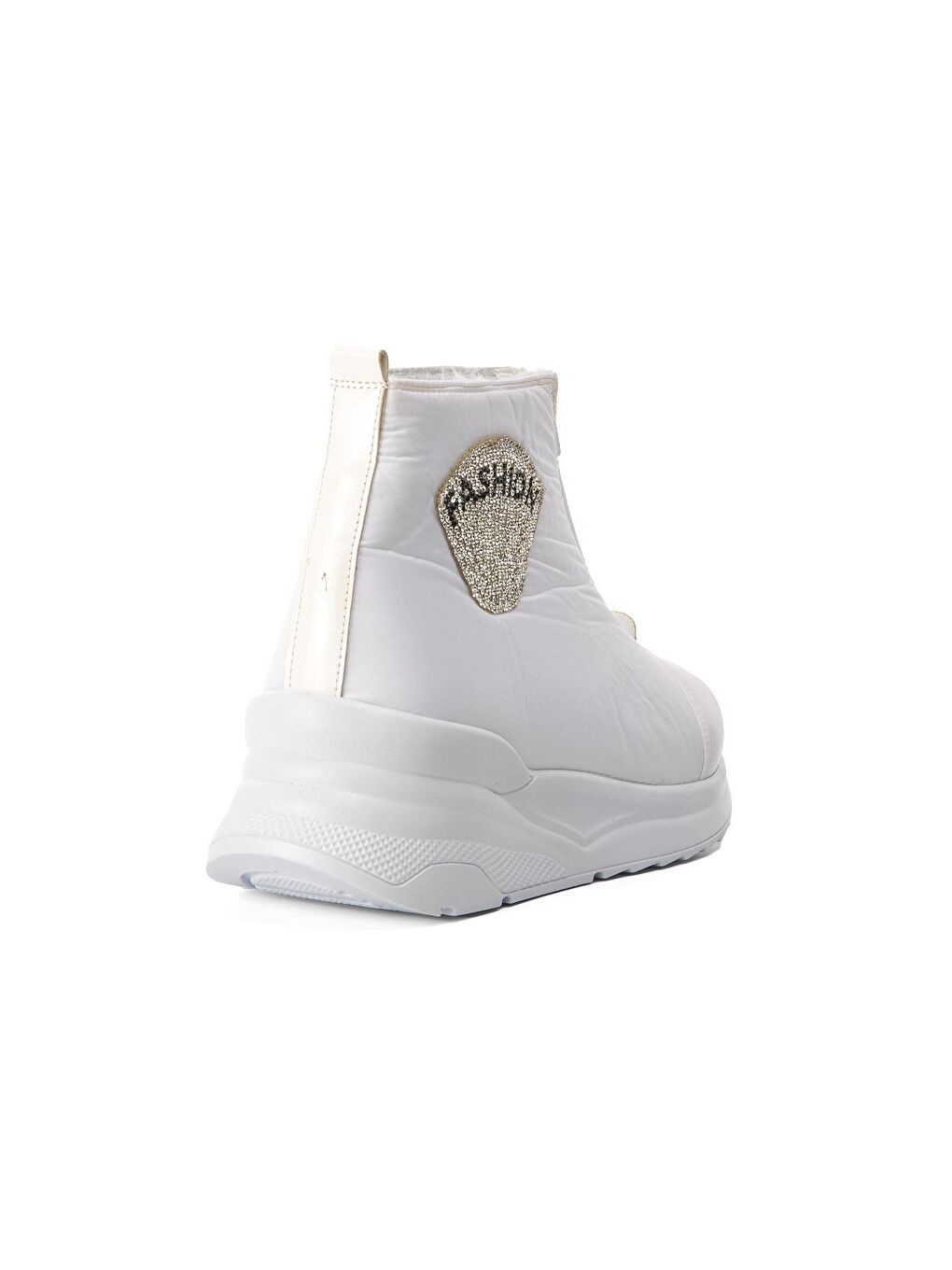 844 Beyaz İçi Kürklü Su İtici Kadın Kar Botu-3