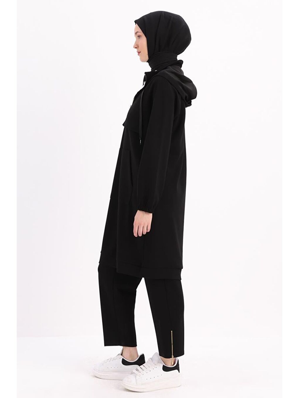 Siyah-Ön Roba Dubleli Sweat-2