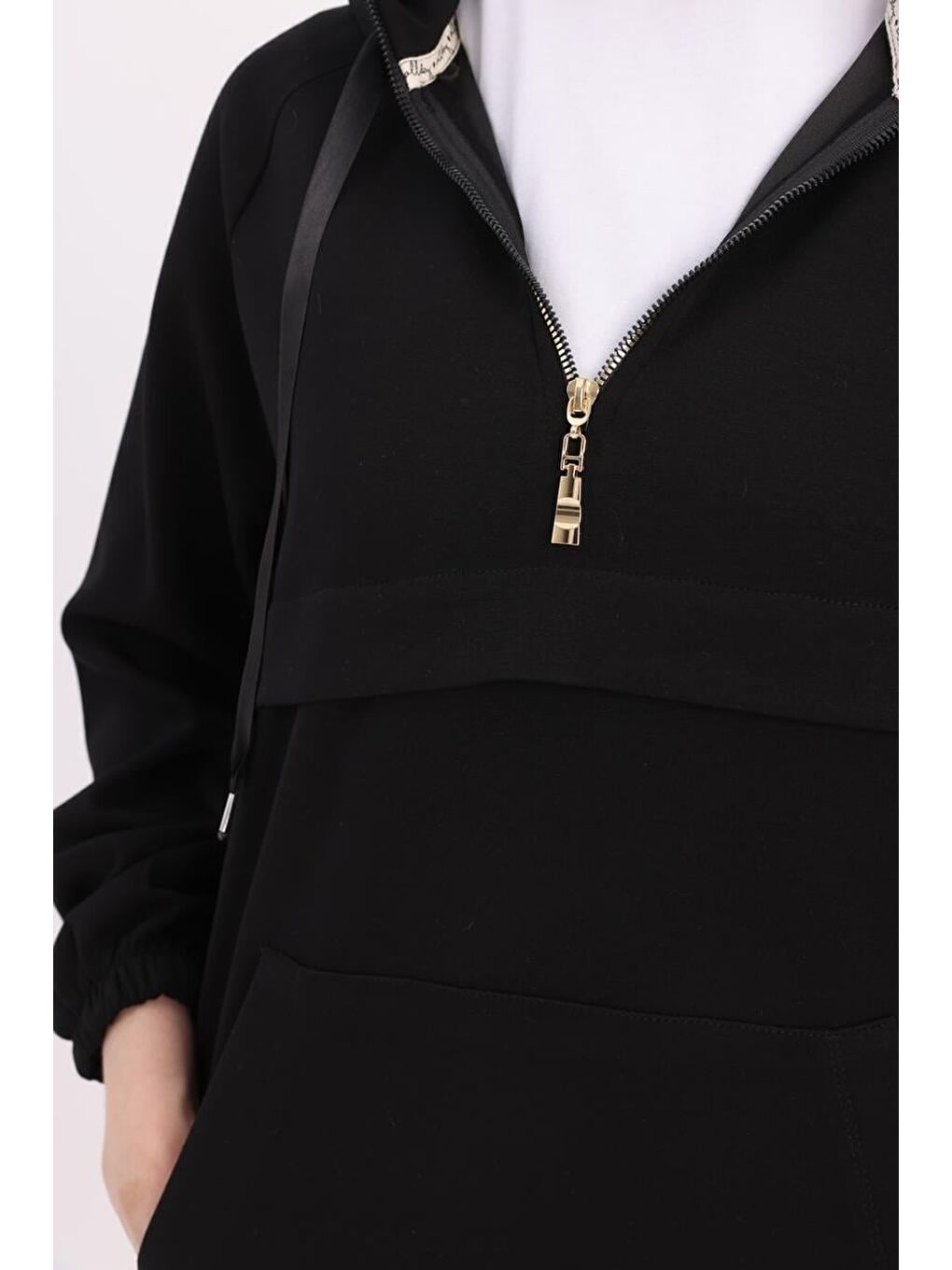 Siyah-Ön Roba Dubleli Sweat-4