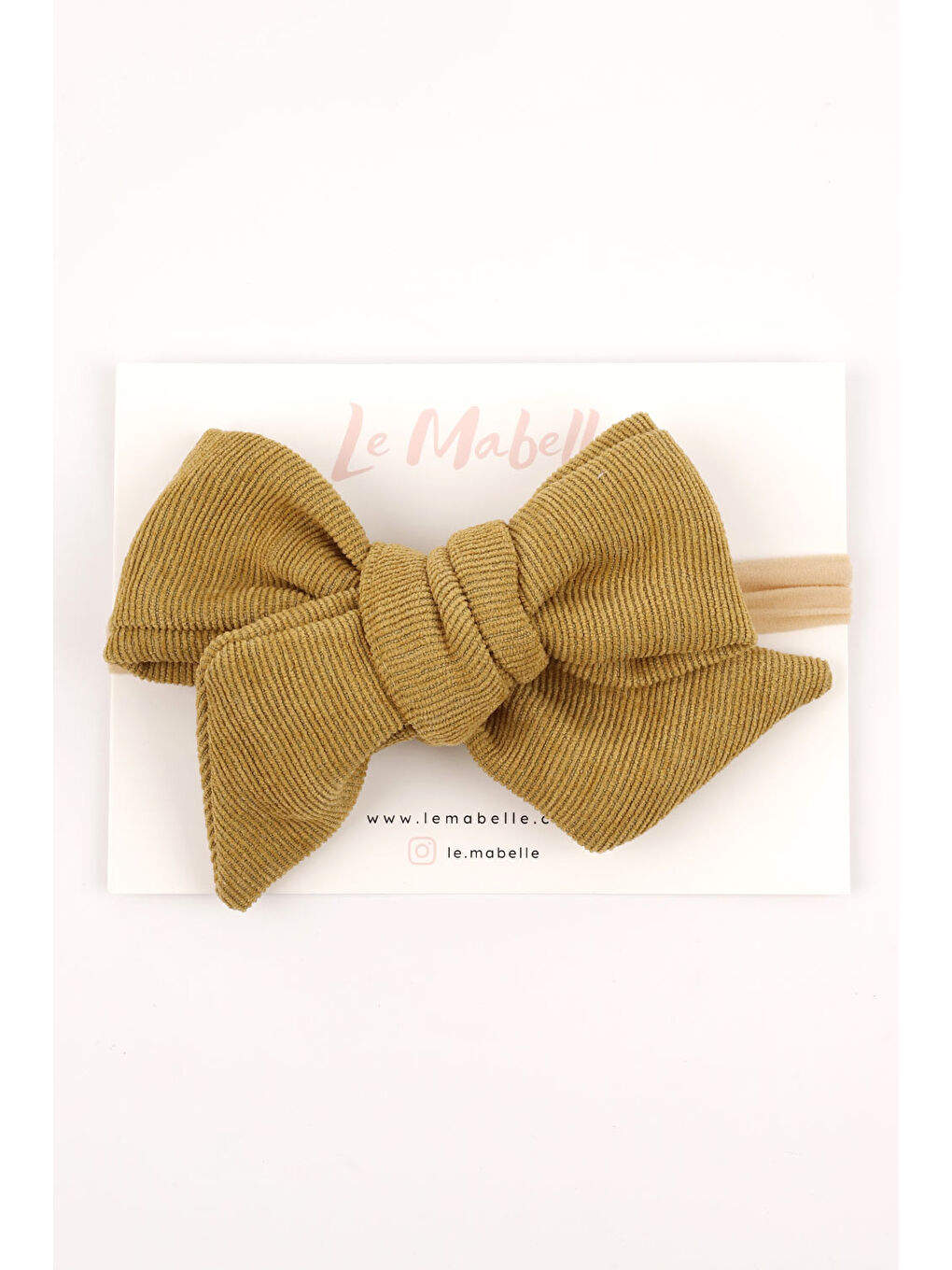 Sarı Hardal Düğüm Fiyonk Kadife Kız Çocuk Saç Bandı