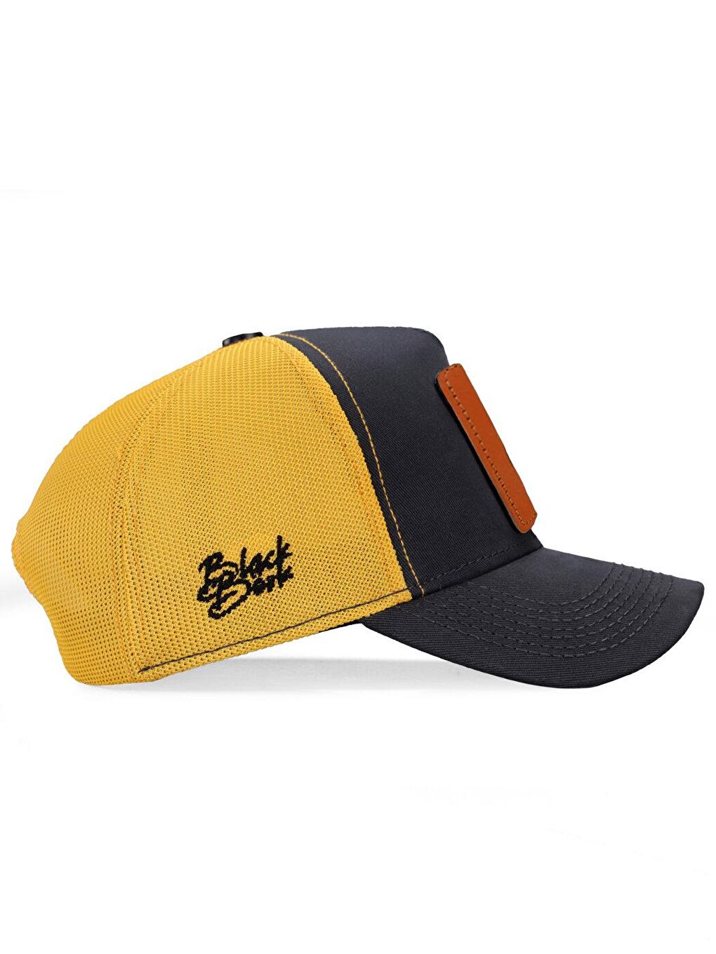 BlackBörk V1 Trucker Aslan - 13 Kod Logolu Unisex Antrasit-Sarı Şapka (Cap) - 1