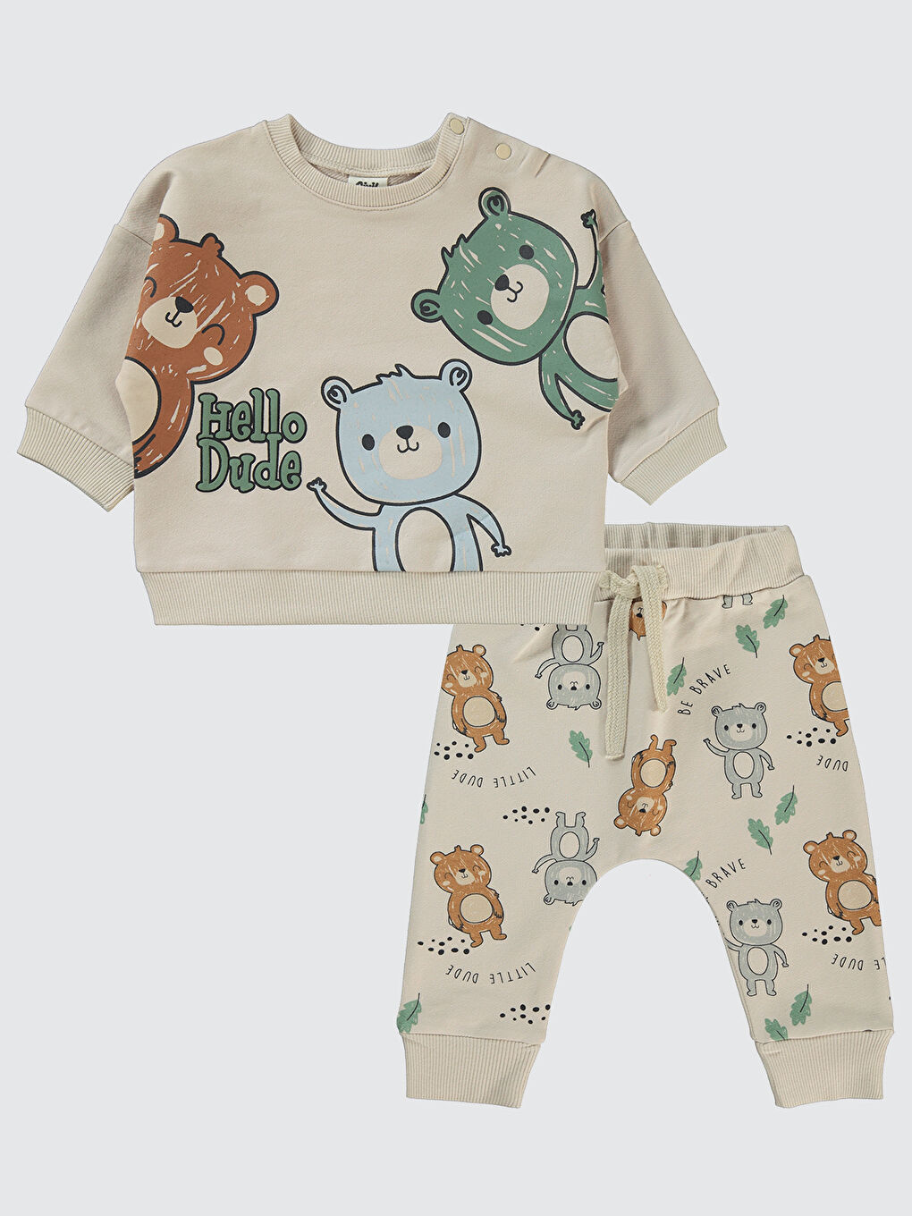 Bej Baby Erkek Bebek Takım 6-18 Ay Fil Dişi