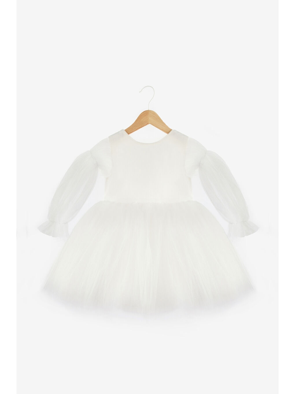 Ekru Kelebek Kanatlı Kız Çocuk Elbise - Kate-4