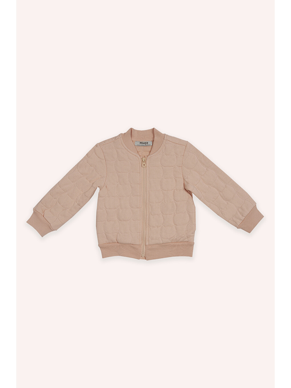 Pembe Kız Bebek Kedi Kapitoneli Fermuarlı Somon Sweatshirt