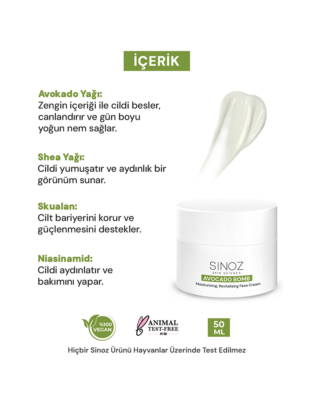 Avokado Bomb Canlandırıcı Nemlendirici Yüz Bakım Kremi 50 Ml-2