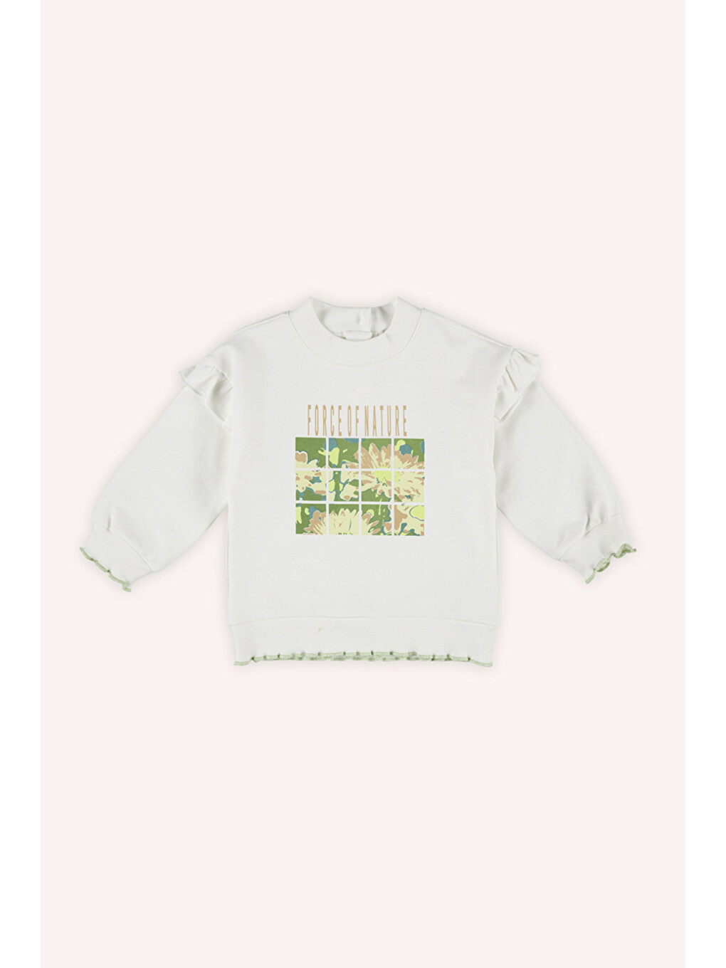 Kız Bebek Baskılı Beyaz Sweatshirt