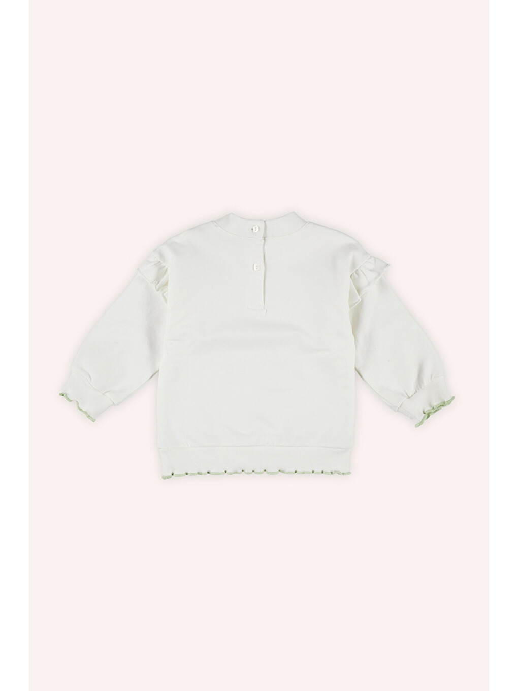 Kız Bebek Baskılı Beyaz Sweatshirt-1
