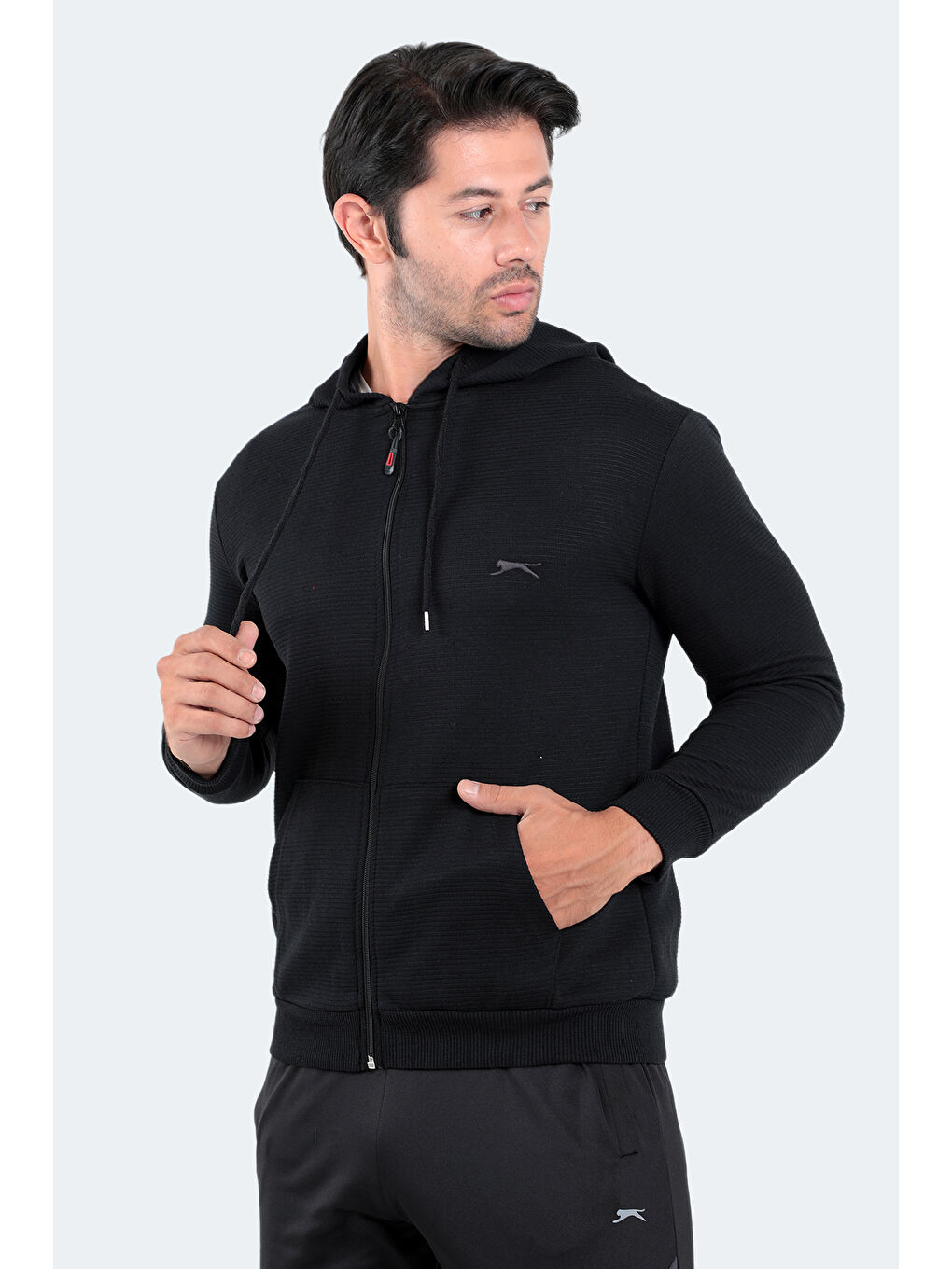SLAZENGER Kirmizi SQUAT  Erkek Fermuarlı Sweatshirt Siyah - 2