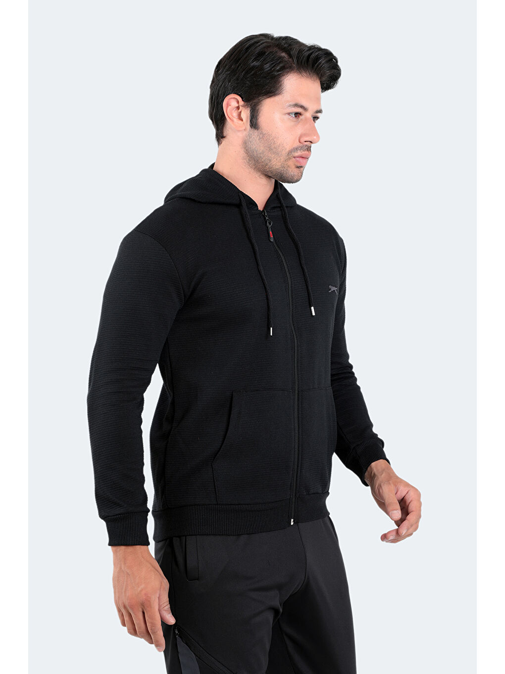 SLAZENGER Kirmizi SQUAT  Erkek Fermuarlı Sweatshirt Siyah - 3