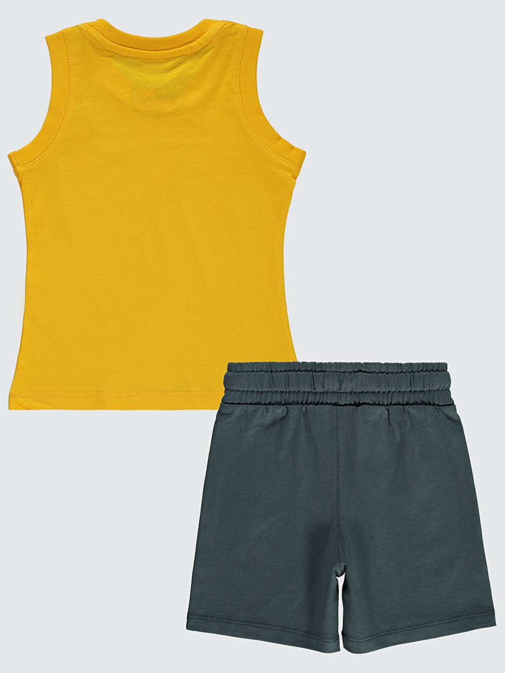 Kahverengi Boys Erkek Çocuk Şortlu Takım 2-5 Yaş Hardal-1