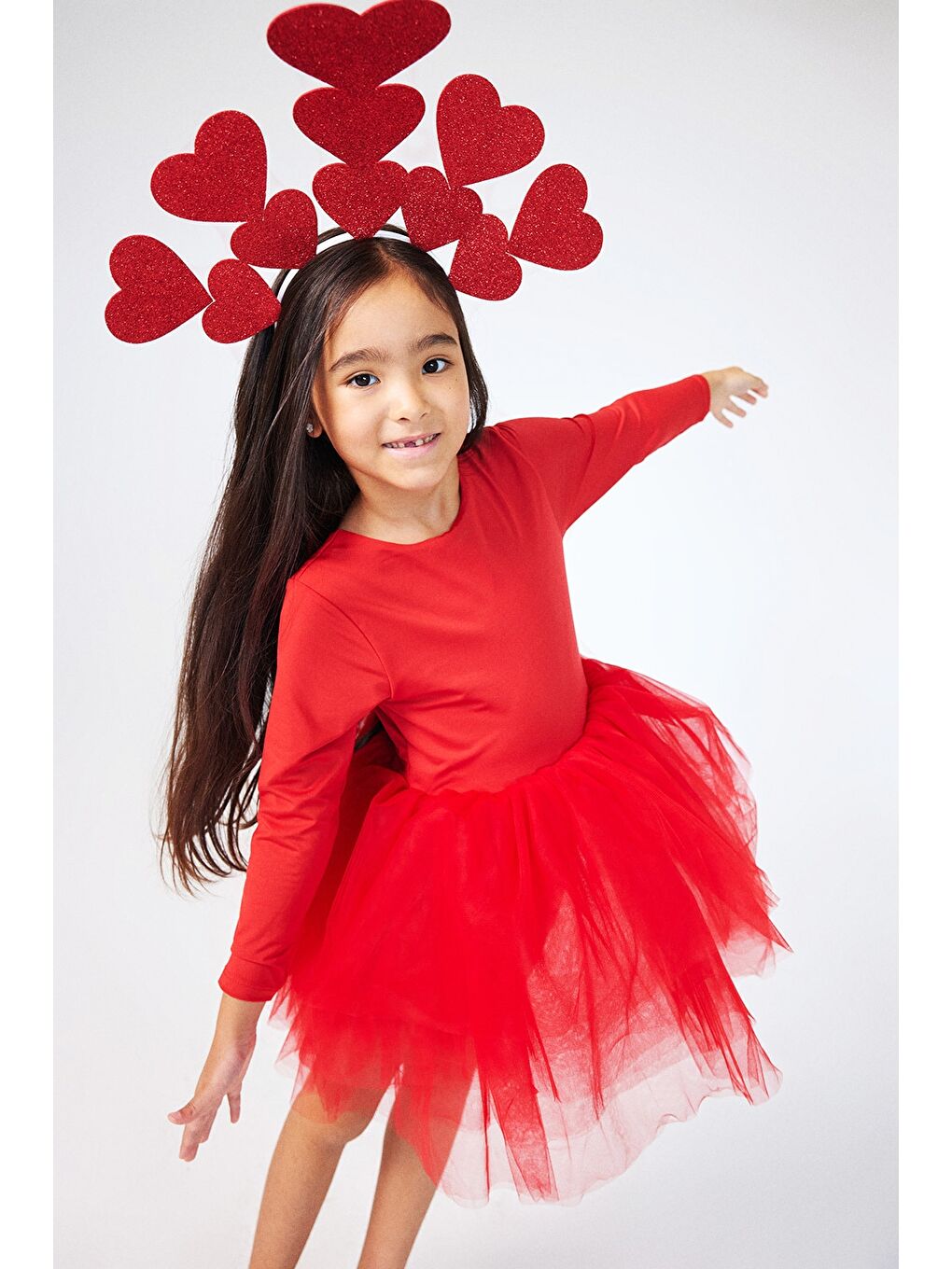 Kırmızı Tütü Etekli Kız Çocuk Balerin Elbise - Miranda-2