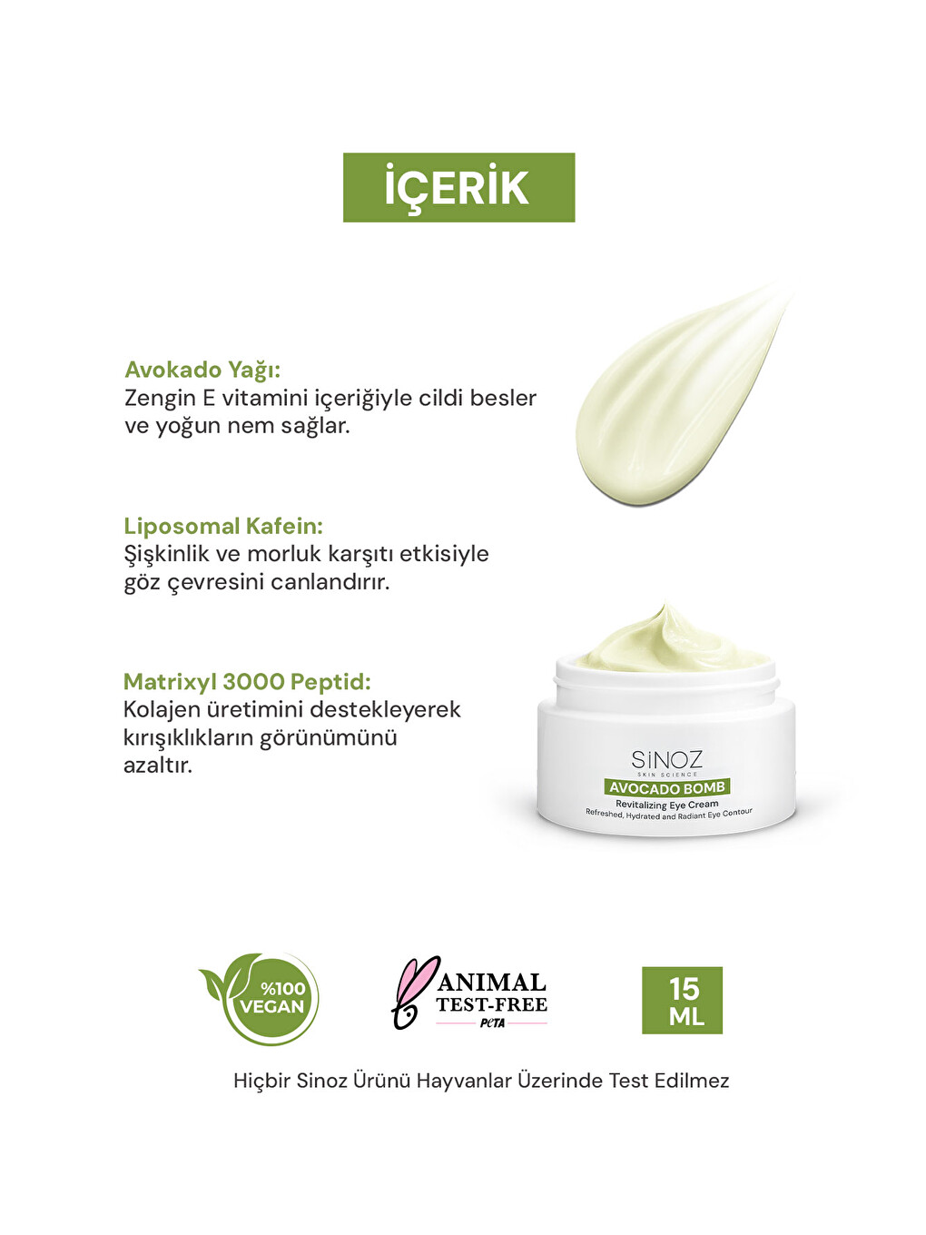Avokado Bomb - Nemlendirici Canlandırıcı Kırışıklık Karşıtı Göz Çevresi Bakım Kremi 15 Ml-2