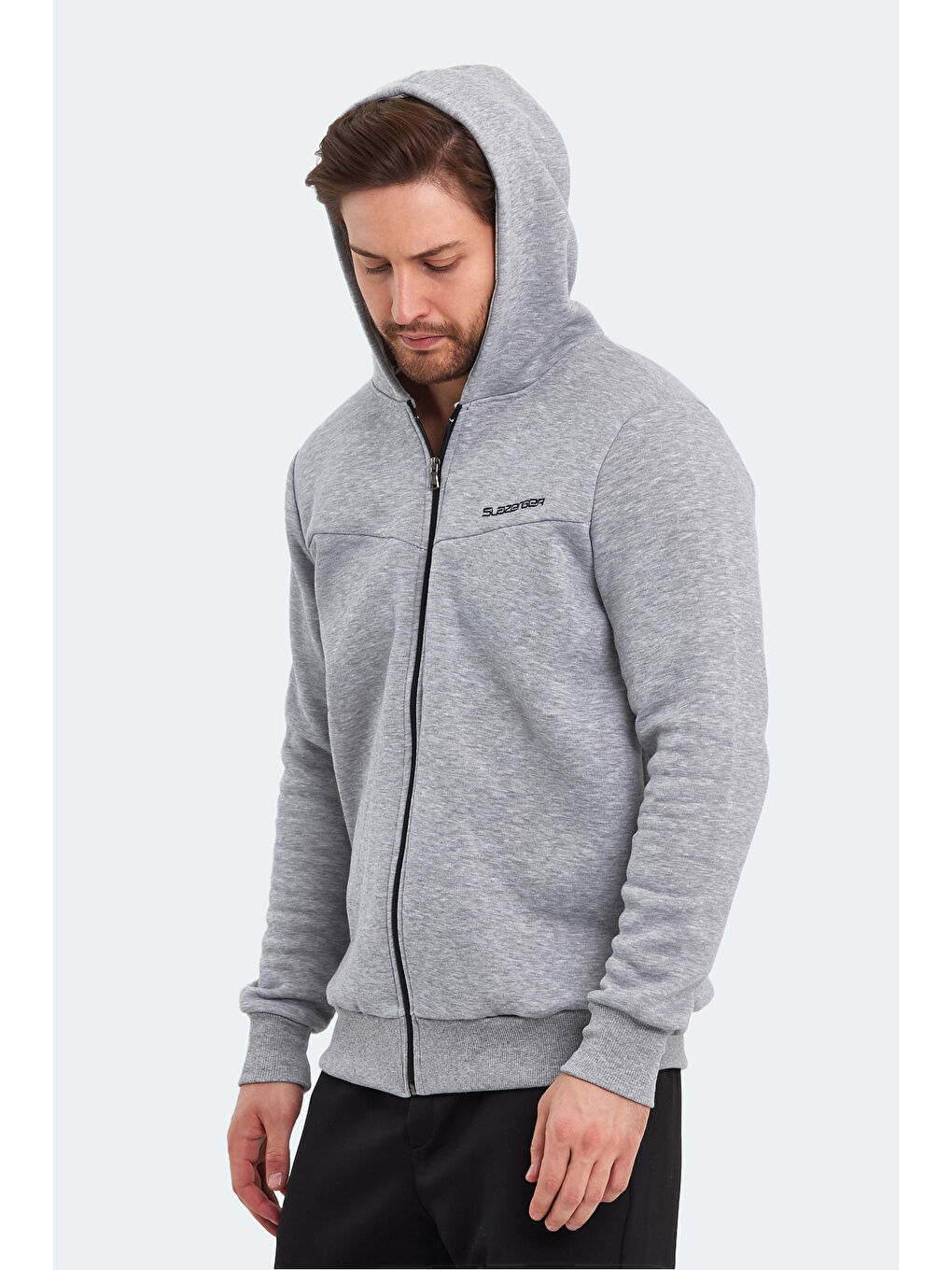 BACK  Erkek Kapüşonlu Sweatshirt Hoodie Gri