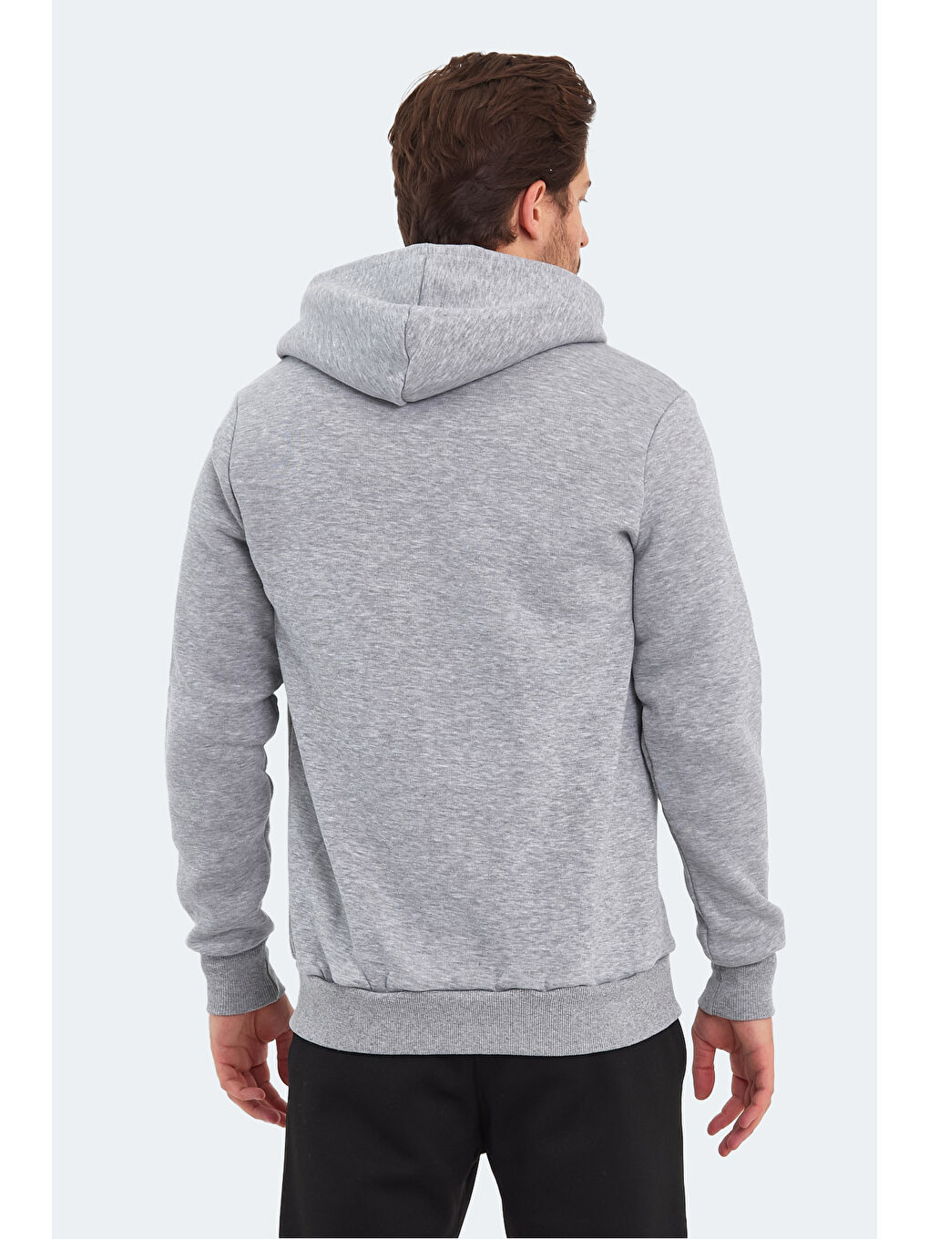 BACK  Erkek Kapüşonlu Sweatshirt Hoodie Gri-1