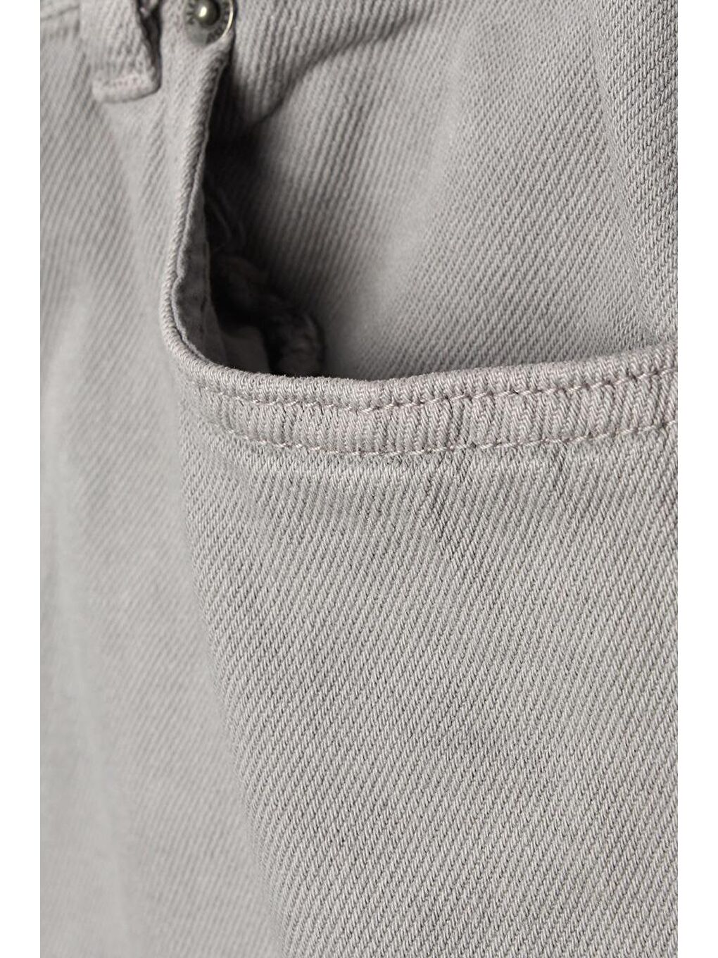 Gri-Rahat Kalıp Bol Paça Pantolon-4