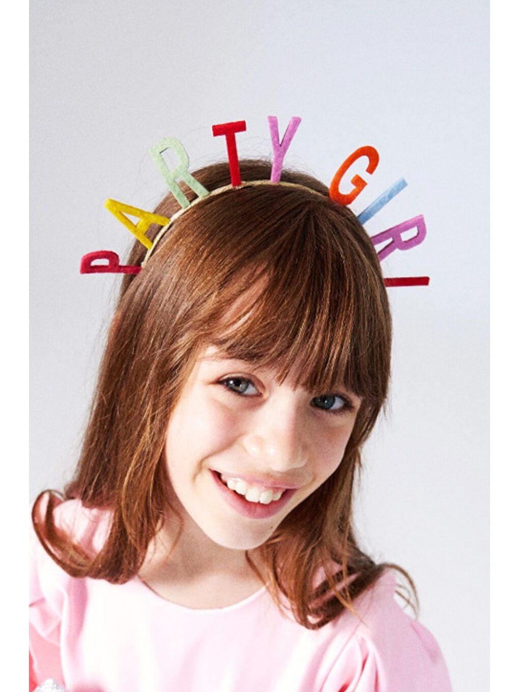 Karışık Çok Renkli Party Girl Yazılı Kız Çocuk Taç-1