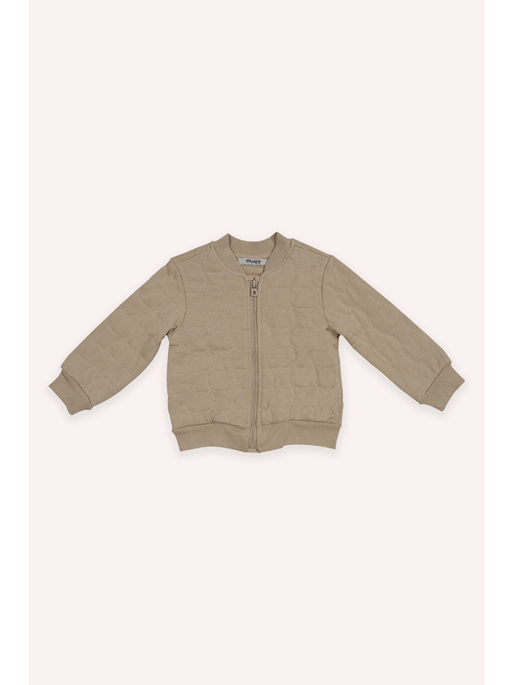 Kız Bebek Kedi Kapitoneli Fermuarlı Bej Sweatshirt