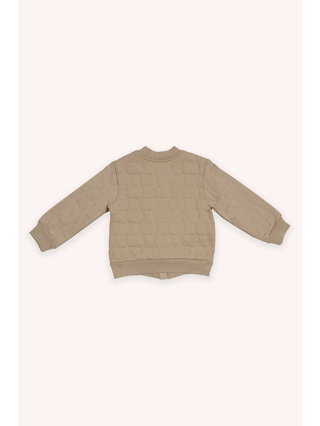 Kız Bebek Kedi Kapitoneli Fermuarlı Bej Sweatshirt-1