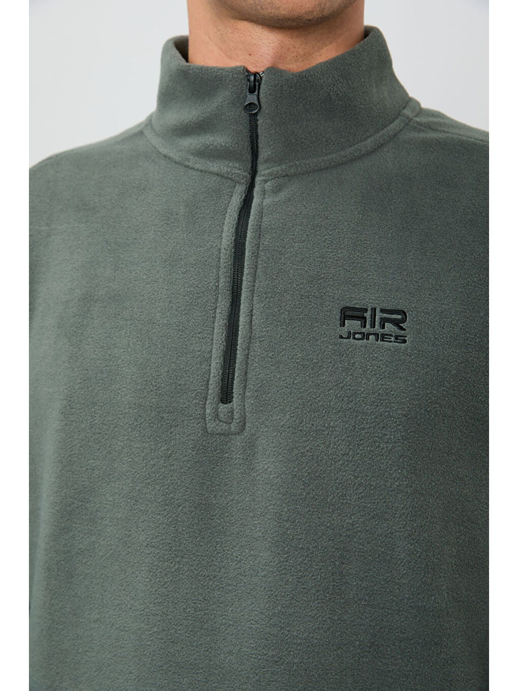 Yeşil River Çağla Dik Yaka Erkek Polar Sweatshirt - 88310-3