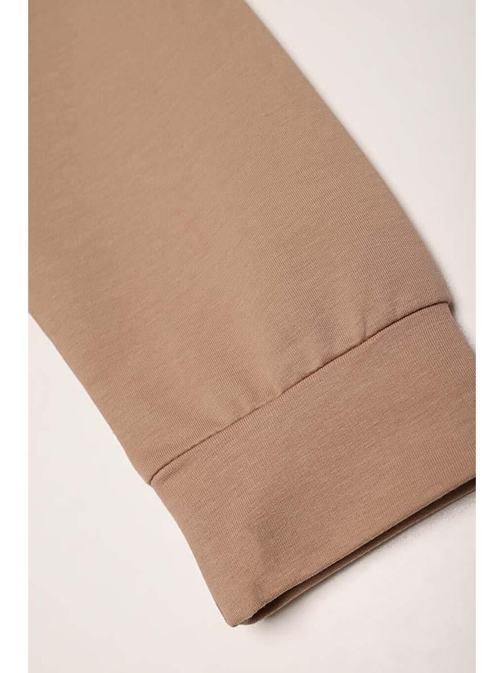 Bej-Bisiklet Yaka Reglan Kol Sweat-4