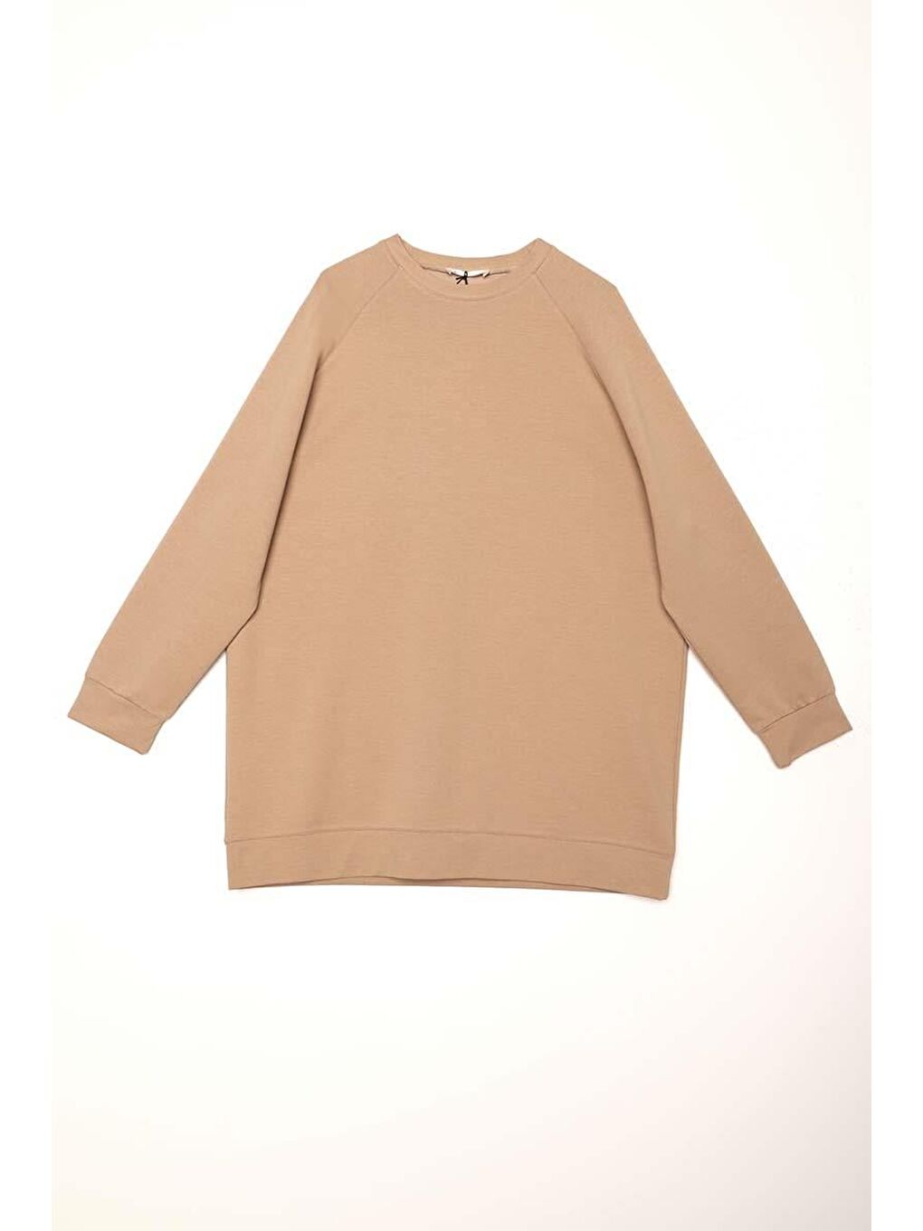 Bej-Bisiklet Yaka Reglan Kol Sweat-5