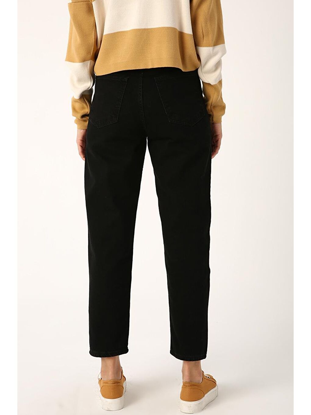 Siyah-Pamuklu Denim Pantolon-3