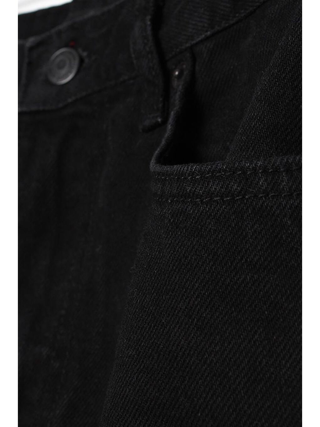 Siyah-Pamuklu Denim Pantolon-5